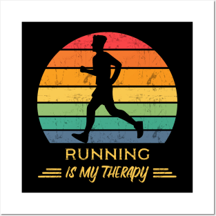 Running is my therapy Posters and Art